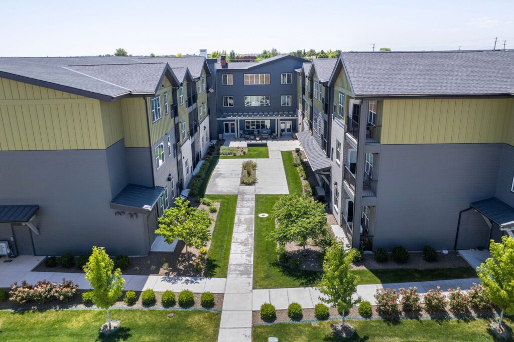06_3123_S_Titanium_Ave_Meridian_ID_83642_USA-Exterior-DJI_0043 - Pointe at Meridian The Pointe at Meridian external image offering independent living, assisted living, memory care, and short-term respite stays.